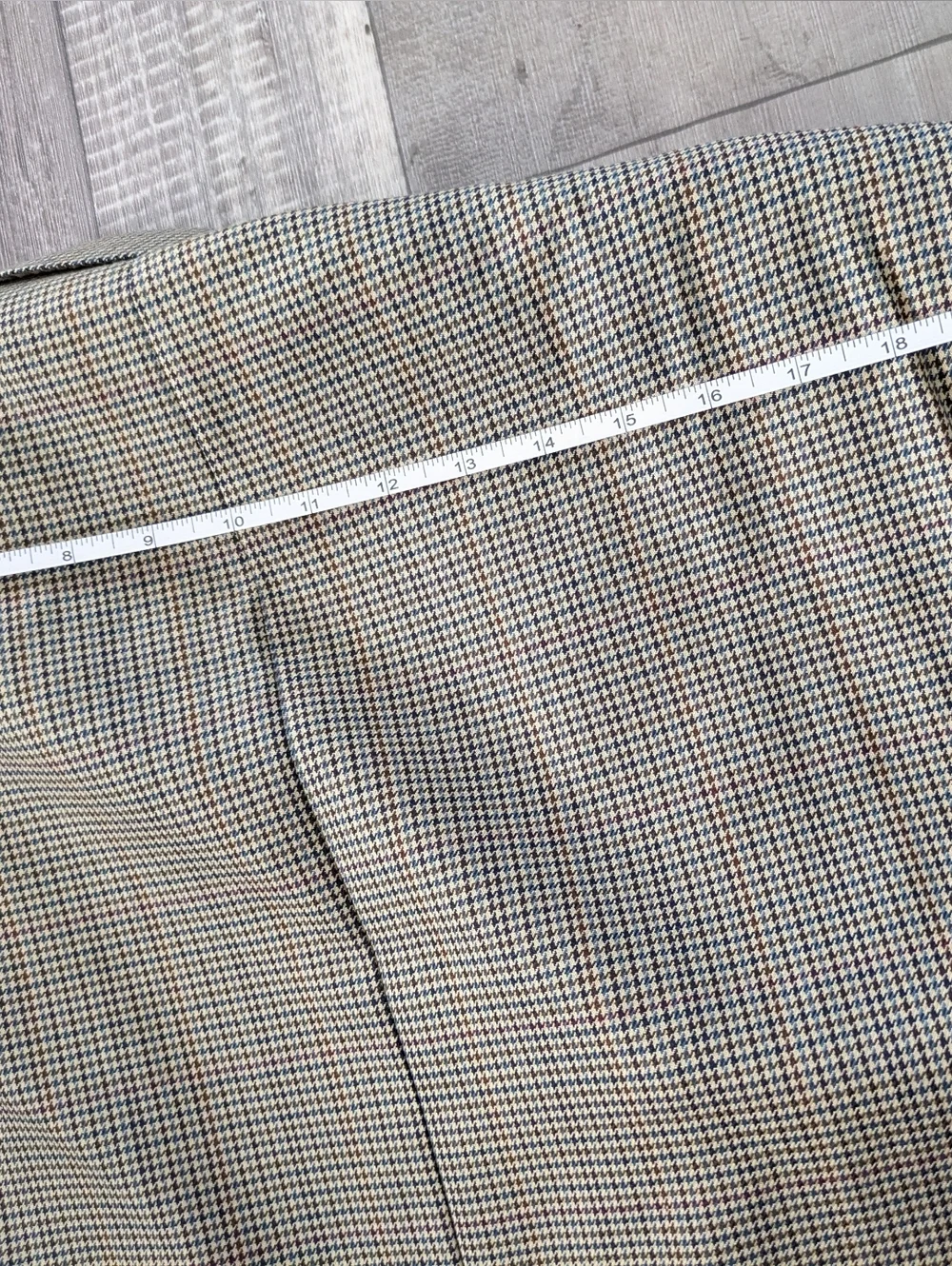 Vtg Chaps Ralph Lauren Mens Tweed Houndstooth Multicolor Brown Wool Blazer 44R‎